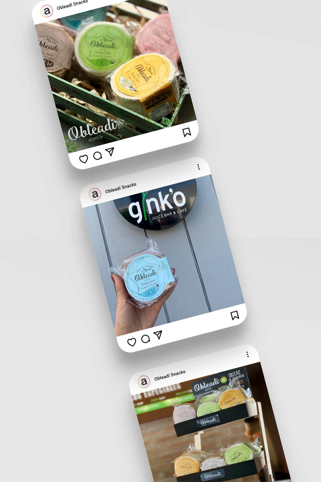 Branding y posicionamiento en redes para marca de producto Obleadí