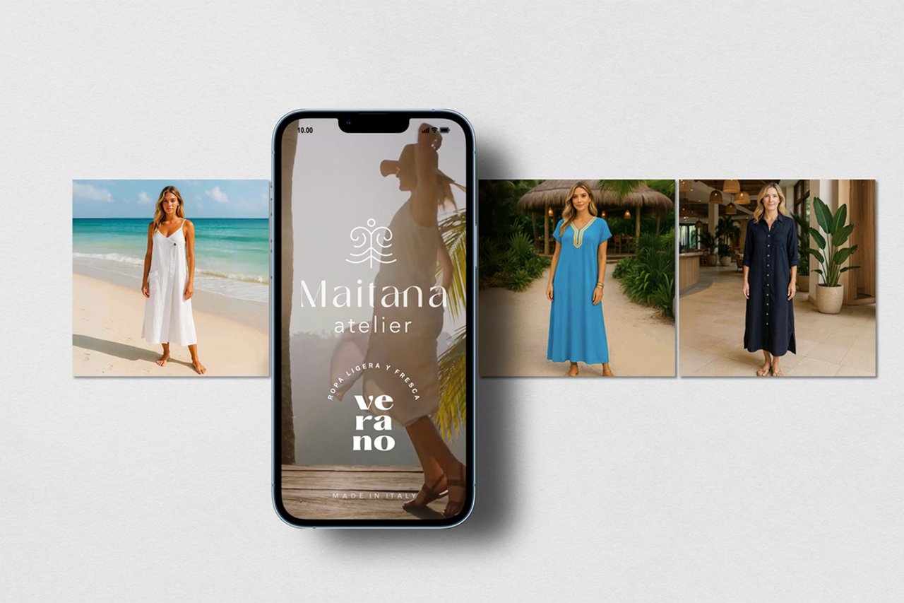Campaña de moda para Maitana Atelier en redes sociales