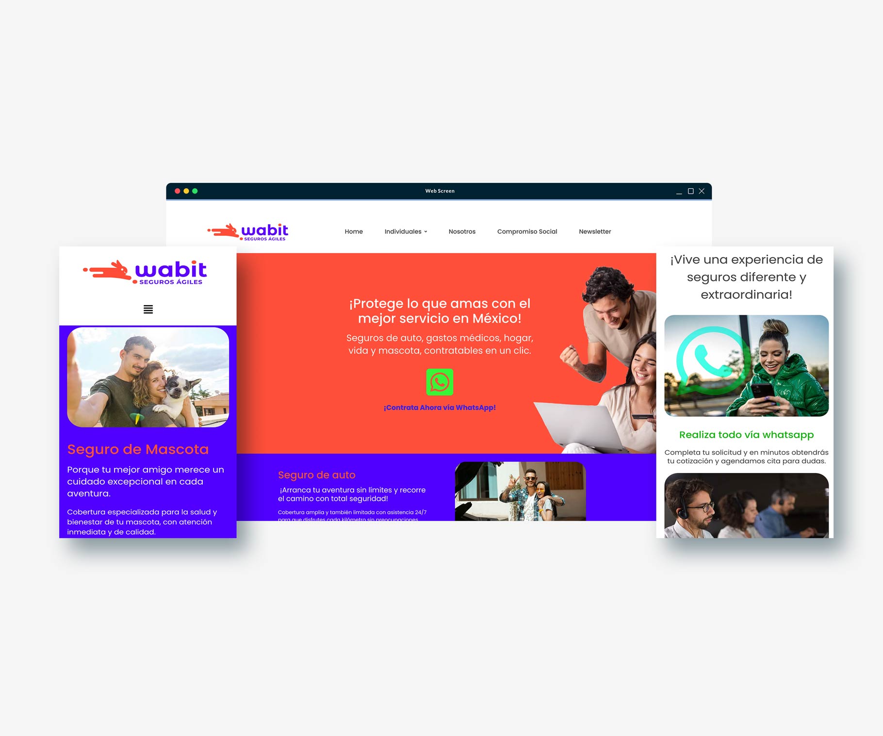Diseño Web sitio web de seguros